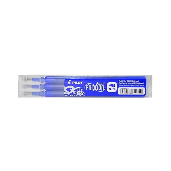 Rollertoll betét, 0,25mm, törölhető, PILOT "Frixion Ball/Clicker", kék, 3db/cs