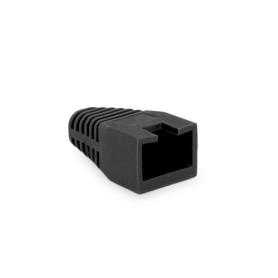 Rülstein 05287FK RJ45 8P8C moduláris dugókhoz fekete 100db "sima" törésgátló
