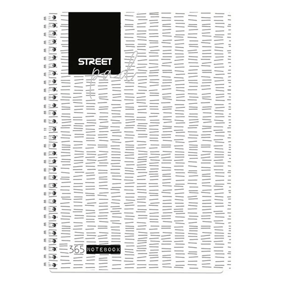 Spirálfüzet STREET Pad A4 kockás 100 lapos fehér