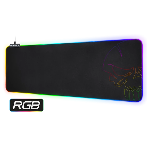 Spirit of Gamer Large fekete RGB LED világító gamer egérpad