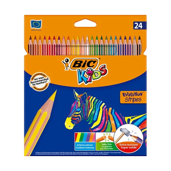 Színes ceruza BIC Kids Evolution hatszögletű környezetbarát 24db/készlet
