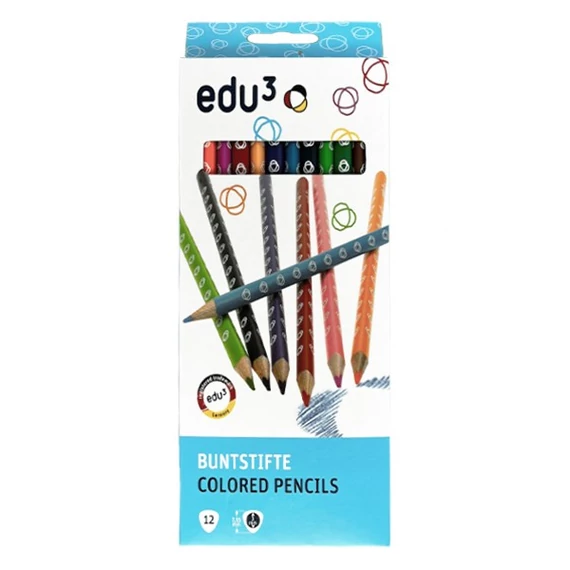 Színes ceruza EDU3 háromszögletű 12db/készlet