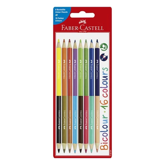 Színes ceruza FABER-CASTELL Bicolor kétszínű 8db/készlet 16 szín/ készlet