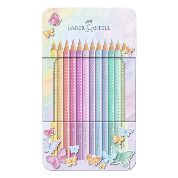 Színes ceruza FABER-CASTELL Sparkle pasztell fém dobozos 12db/készlet