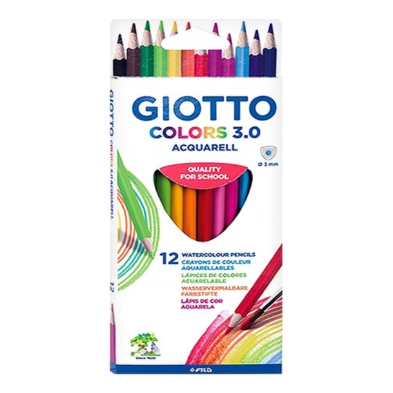 Színes ceruza GIOTTO Colors 3.0 aquarell háromszögletű 12db/készlet