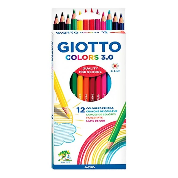 Színes ceruza GIOTTO Colors 3.0 hatszögletű 12db/készlet