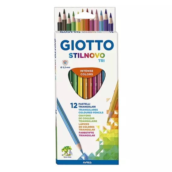Színes ceruza GIOTTO Stilnovo háromszögletű 12db/készlet
