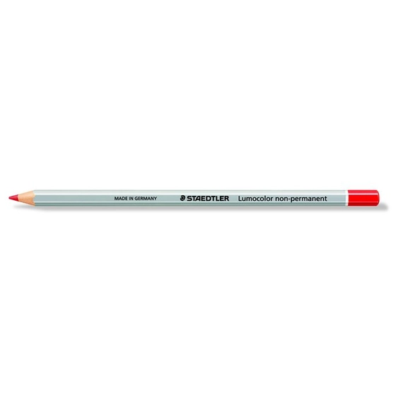 Színes ceruza, hatszögletű, mindenre író, lemosható, (omnichrom) STAEDTLER "Lumocolor 108", piros