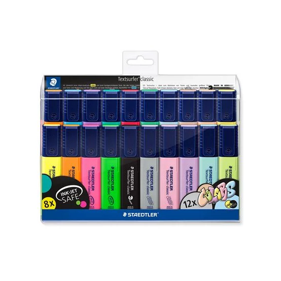 Szövegkiemelő készlet, 1-5 mm, STAEDTLER "Textsurfer Classic 364 WP20", 20 különböző szín