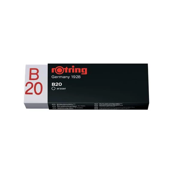Radír, papírtokkal, ROTRING "Rapid B20", fehér