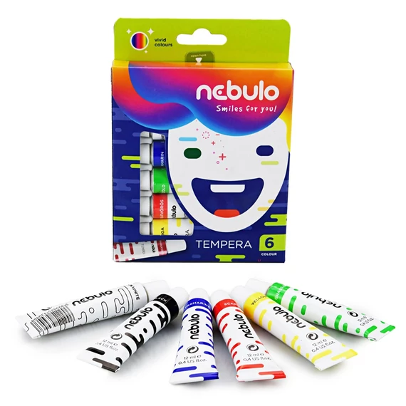 Tempera készlet, 6 darabos, NEBULO