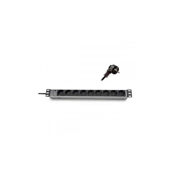 Triton 19" elosztópanel 9x250V, kontrol LED-del1U, 2,3m