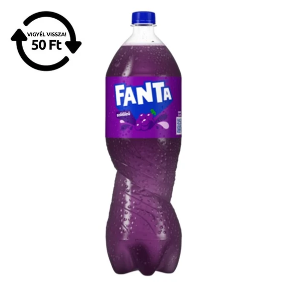 Üdítőital szénsavas FANTA Vörösszőlő Zero 1,75L DRS