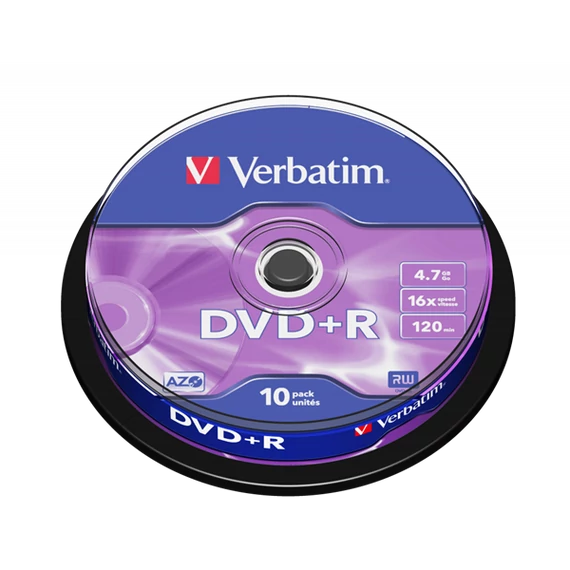 VERBATIM DVDV+16B10 DVD+R cake box DVD lemez 10db/csomag