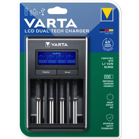 Varta 57676101401 LCD Dual Tech akkumulátor nélküli töltő