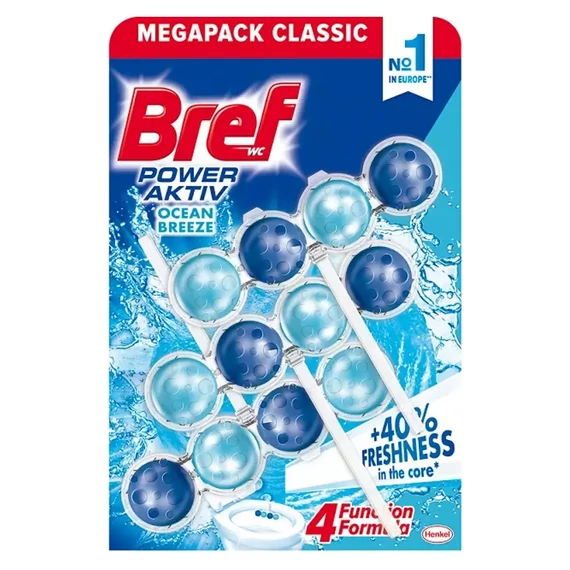 WC illatosító golyós 3 x 50 g Bref Power Aktiv Ocean Breeze