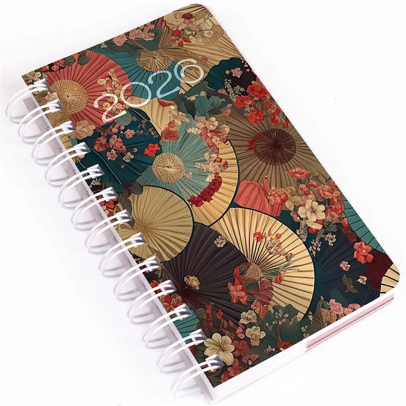 Határidőnapló REALSYSTEM SP5 spirál A/6 napi fehér lapos cseresznyevirág 2025