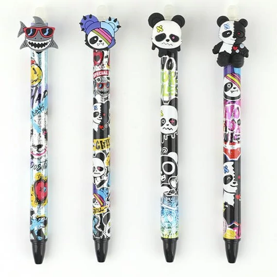 Zseléstoll NEBULO nyomógombos radírozható 0,7 mm Panda II.