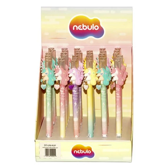 Zseléstoll NEBULO nyomógombos radírozható 0,7 mm Unikornis