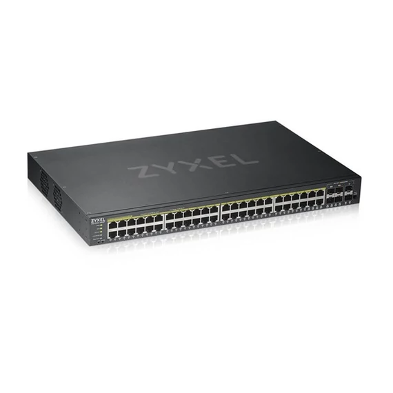 ZyXEL GS1920-48HPv2 48port GbE LAN PoE (375W) 4port Gbe combo RJ45/SFP L2 menedzselhető switch