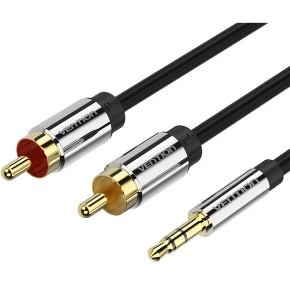 KÁBEL 3.5mm jack/M -> 2*RCA/M, 3m, (audio), Vention