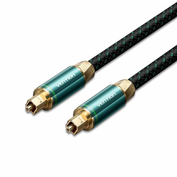 KÁBEL Toslink optikai, 1,5m, (audio,réz, sz., zöld), Vention