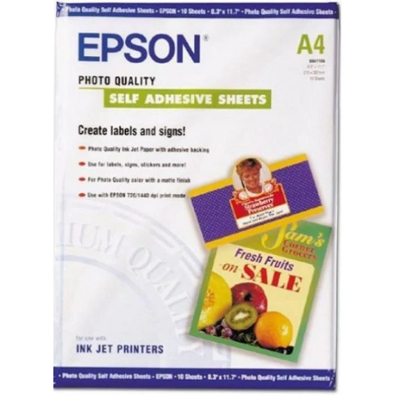 Epson A4 Öntapadós Fotópapír 10Lap 167g