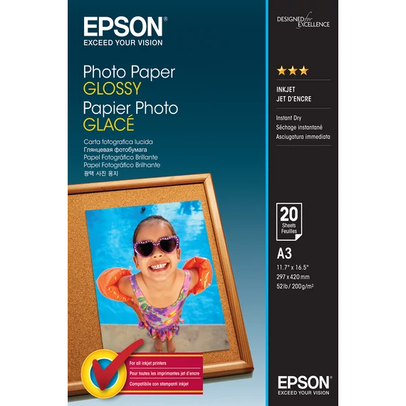 Epson A/3 Fényes Fotópapír 20Lap 200g