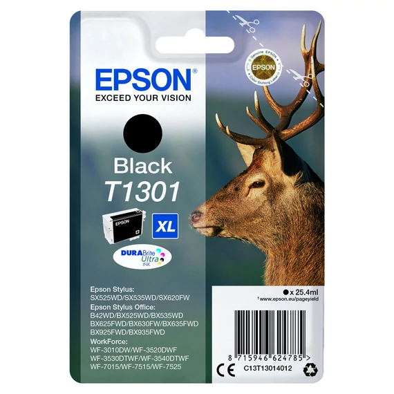 Epson T1301 XL fekete tintapatron 25,4ml (eredeti)