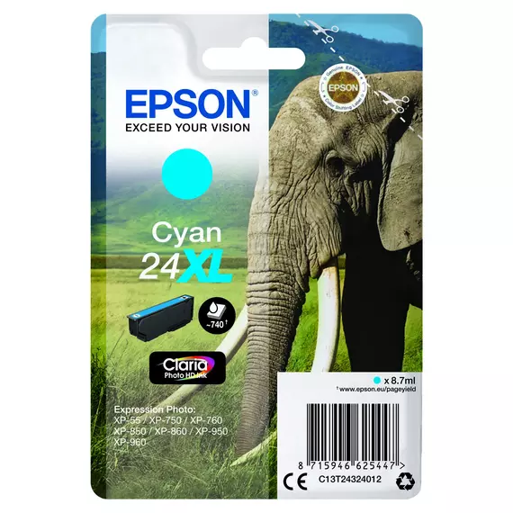 Epson T2432 cyan tintapatron 8,7ml 24XL (eredeti)