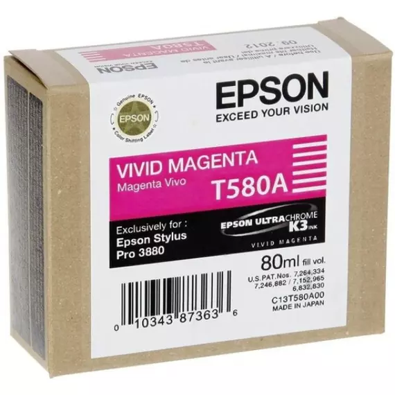 Epson T580A Vivid magenta tintapatron 80ml (eredeti)
