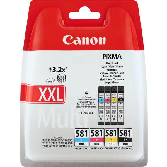 Canon CLI-581XXL C,M,Y,BK multipack tintapatron 1998C005 (eredeti)