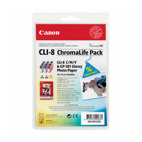 Canon CLI-8 multipack C/M/Y 0621B029 (eredeti)