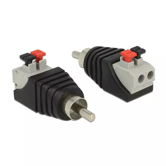 DeLock Adapter RCA male > Terminal Block with push button 2 pin