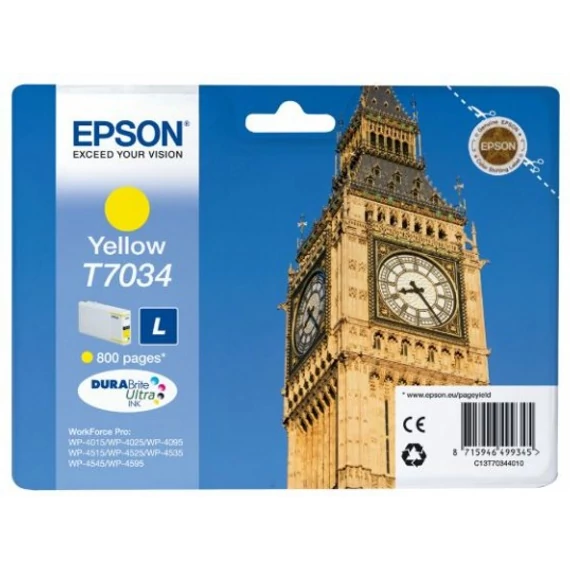 Epson C13T70344010 T7034L sárga tintapatron (eredeti)