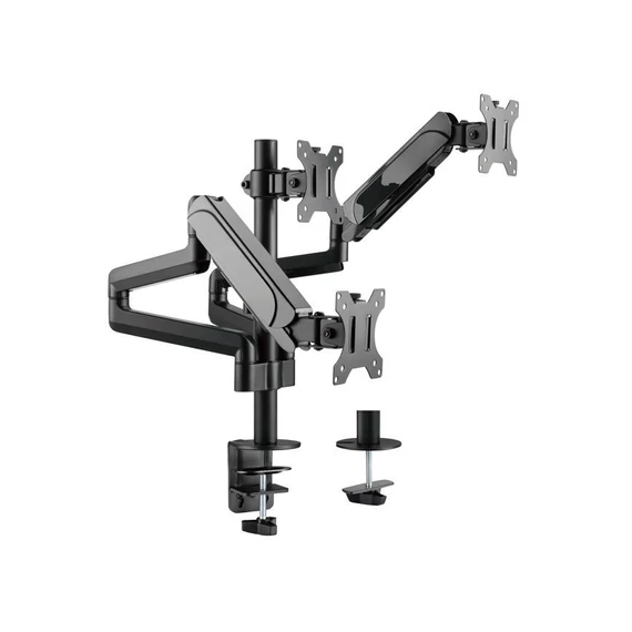 EQuip 17"-27" Triple Monitor Desk Mount Bracket Black