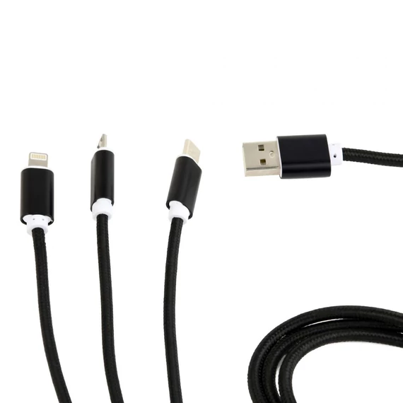 Gembird USB charging combo 3-in-1 cable, black, 1m
