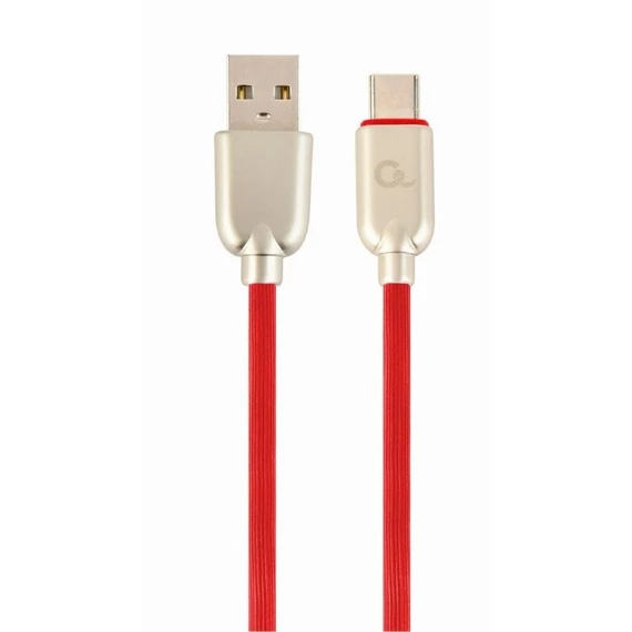 Gembird CC-USB2R-AMCM-2M-R Premium rubber Type-C USB charging and data cable 2 m Red
