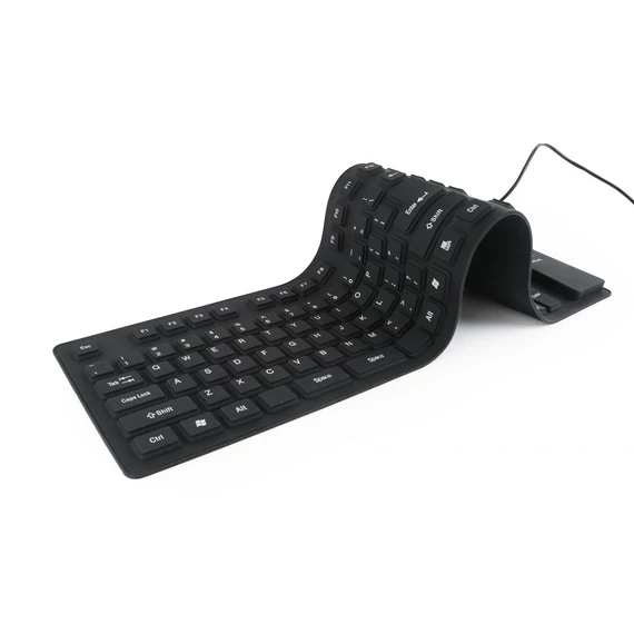 Gembird Flexible Keyboard & OTG adapter Black US