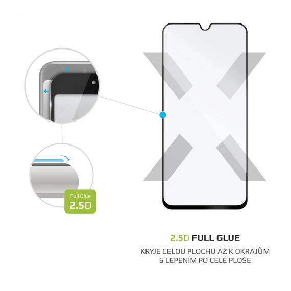 FIXED teljes kijelzős üvegfólia Samsung Galaxy A40 telefonhoz, fekete