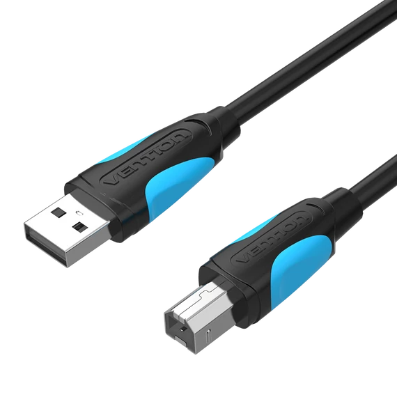 KÁBEL USB-A 2.0 -> USB-B 2.0 (fekete), 8m, Vention