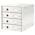 Irattároló, laminált karton,  4 fiókos, LEITZ "Click&Store", fehér