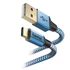 Hama 201558 FIC E3 USB Type-C "Reflective" 1,5m, kék adatkábel