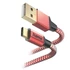 Hama 201559 FIC E3 USB Type-C "Reflective" 1,5m, piros adatkábel