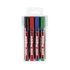 Alkoholos marker készlet, 1,5-3 mm, kúpos, EDDING "300", 4 különböző szín