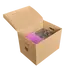 Archiváló konténer karton doboz fedeles 42x31x32cm, felfelé nyíló tetővel (kívül záródó) Bluering® barna