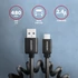 Axagon BUMM-AM10TB Twister micro USB 2.0 B - USB 2.0 A 0,6 m fekete csavart kábel