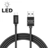 Delight LED fénnyel USB Type-C 1m fekete adatkábel