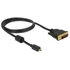 DeLock HDMI cable Micro-D male > DVI-D (Dual Link) male 1m