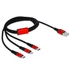 DeLock USB Charging Cable 3 in 1 for Lightning / microUSB / USB Type-C 1m Black